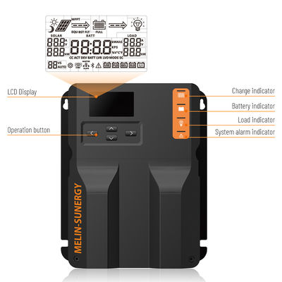 สีดํา 40 แอมเปอร์ MPPT แซลเลอร์ชาร์จควบคุมคู่มือ 12V 24V การเย็นธรรมชาติ