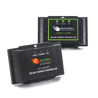 เครื่องควบคุมการชาร์จแสงอาทิตย์แบบพับตัวกัน PWM 8A 12V 24V Lifepo4 เครื่องควบคุมการชาร์จแสงอาทิตย์