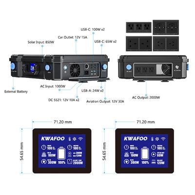 ราคาดี MPPT ชาร์จโรงไฟฟ้าพลังแสงอาทิตย์พกพา 2000W ด้วย Bluetooth และ WIFI APP ออนไลน์
