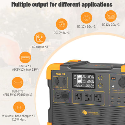 ราคาดี พกพาการใช้พลังงานแสงอาทิตย์ UPS เครื่องผลิตพลังงานแสงอาทิตย์ Inverter เครื่องตั้งแคมป์ 2200W ออนไลน์