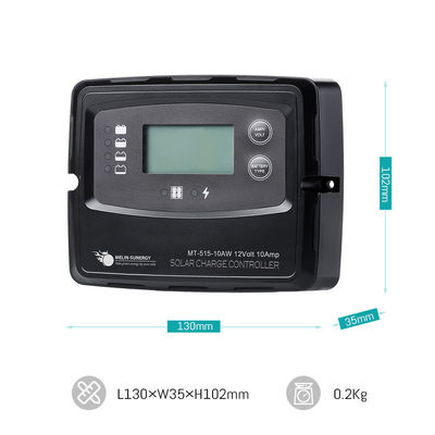 เครื่องควบคุมพลังงานแสงอาทิตย์สีดํา 12V สําหรับ AGM GEL WET แคลเซียม LiFePO4 LTO แบตเตอรี่