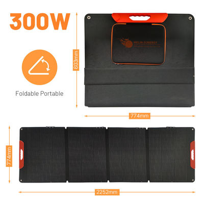 ETFE IP65 300W ชุดแผ่นแสงอาทิตย์พับ 4X75W กระเป๋าเดินทางพกพา แผ่นแสงอาทิตย์
