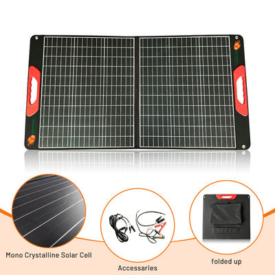 แผนแสงอาทิตย์แบบพับออกแบบกันน้ํา 100W พลังงานที่สามารถปรับปรุงได้ แผนแสงอาทิตย์ที่สามารถพกพาไปตั้งแคมป์ได้