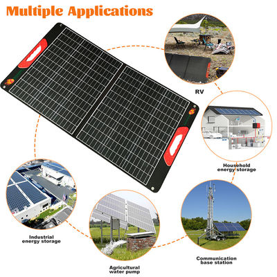 แคมป์ 120W พกพา พับแผ่นพลังแสงอาทิตย์ น้ําหนักเบา 12 วอลต์ พับแผ่นพลังแสงอาทิตย์