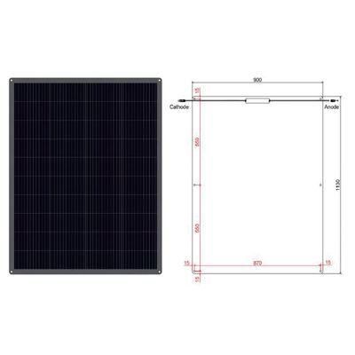 ราคาดี แผ่นแสงอาทิตย์แบบเบาๆ สามารถบิดได้ครึ่งยืดหยุ่น โมดูล PV 200w 12V แผ่นแสงอาทิตย์ยืดหยุ่น ออนไลน์