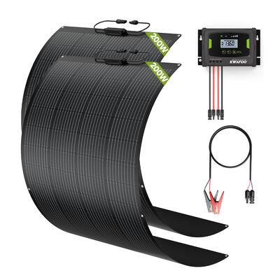 ราคาดี ชุดแผงโซลาร์เซลล์ 400w พร้อมชุดควบคุมการชาร์จแบบ mppt และแผงโซลาร์เซลล์กึ่งยืดหยุ่น 2 ชิ้น เหมาะสำหรับแบตเตอรี่ 8 ประเภทที่แตกต่างกัน ตรวจสอบข้อมูลระบบบนมือถือ ออนไลน์